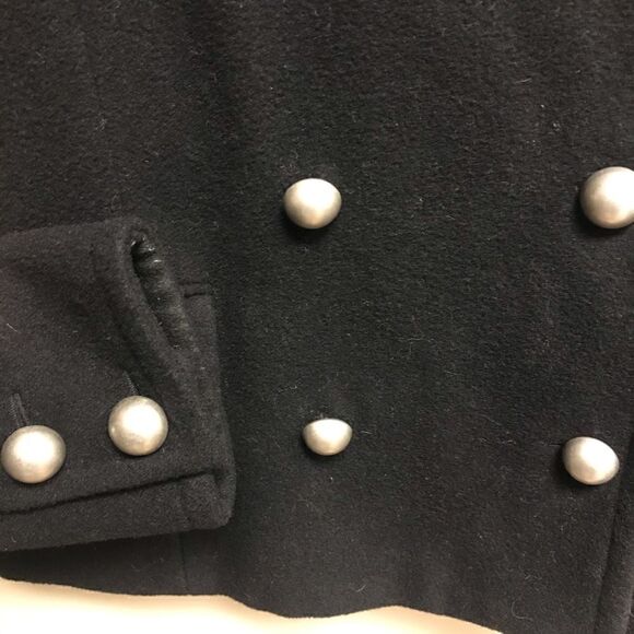 👠Black Rivet wool black pea  coat. Size 10 - Picture 4 of 8